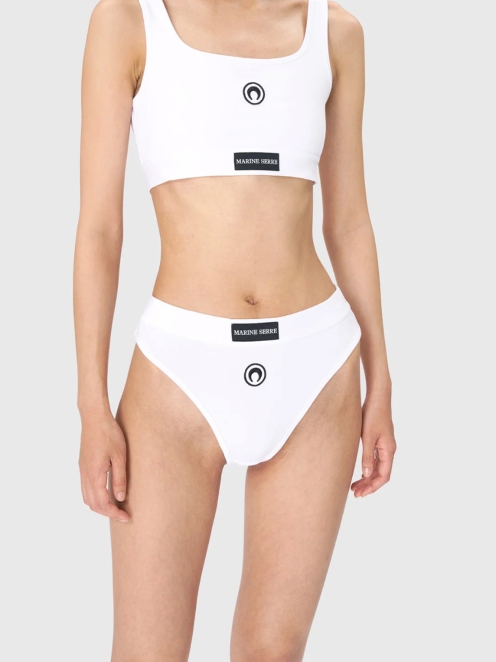 Marine Serre - MOON LOGO STRETCHED JERSEY HIGH-WAIST BRIEF